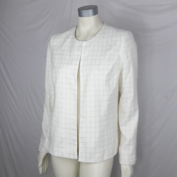 Bob Mackie Window Pane Open Front Blazer Jacket - Picture 6 of 6